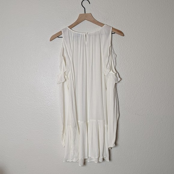 Sundance Whispered Breezes White Ruffled Top - Size Small - Picture 9 of 9